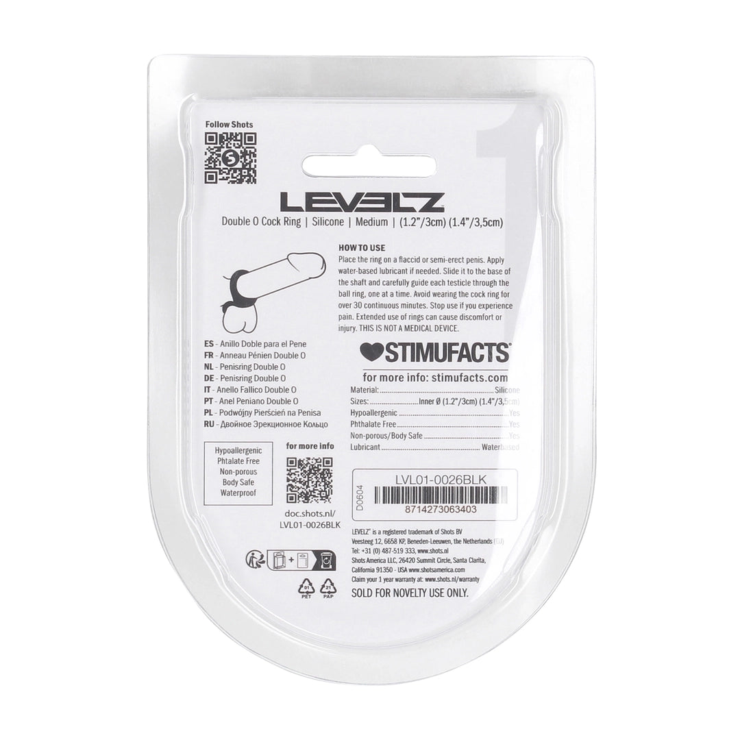 Levelz - Doppel-O Penisring M schwarz