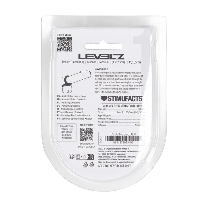 Levelz - Doppel-O Penisring M schwarz