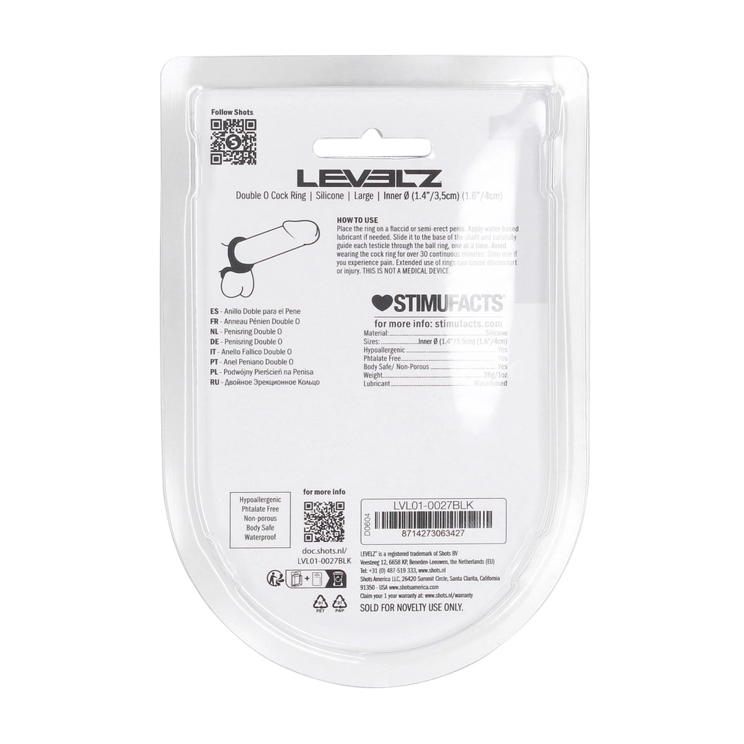 Levelz - Doppel-O Penisring L schwarz