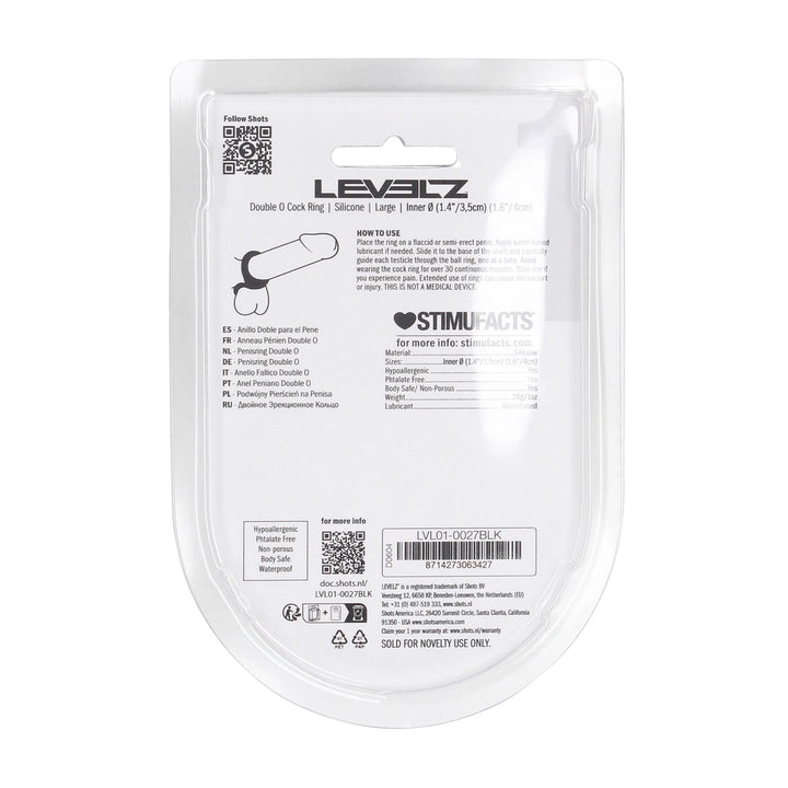 Levelz - Doppel-O Penisring L schwarz