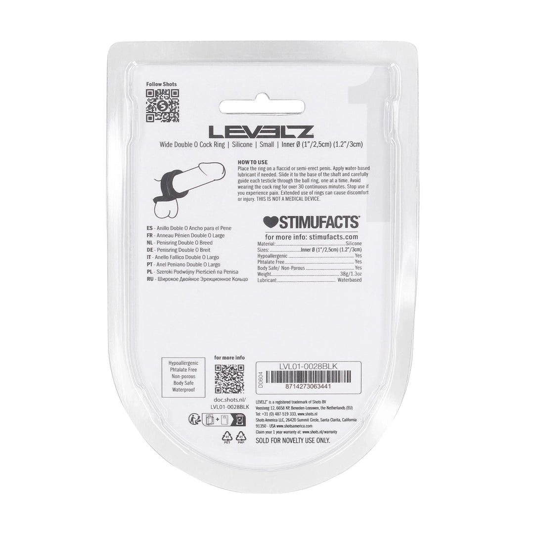 Levelz - Breiter Doppel-O Penisring S schwarz