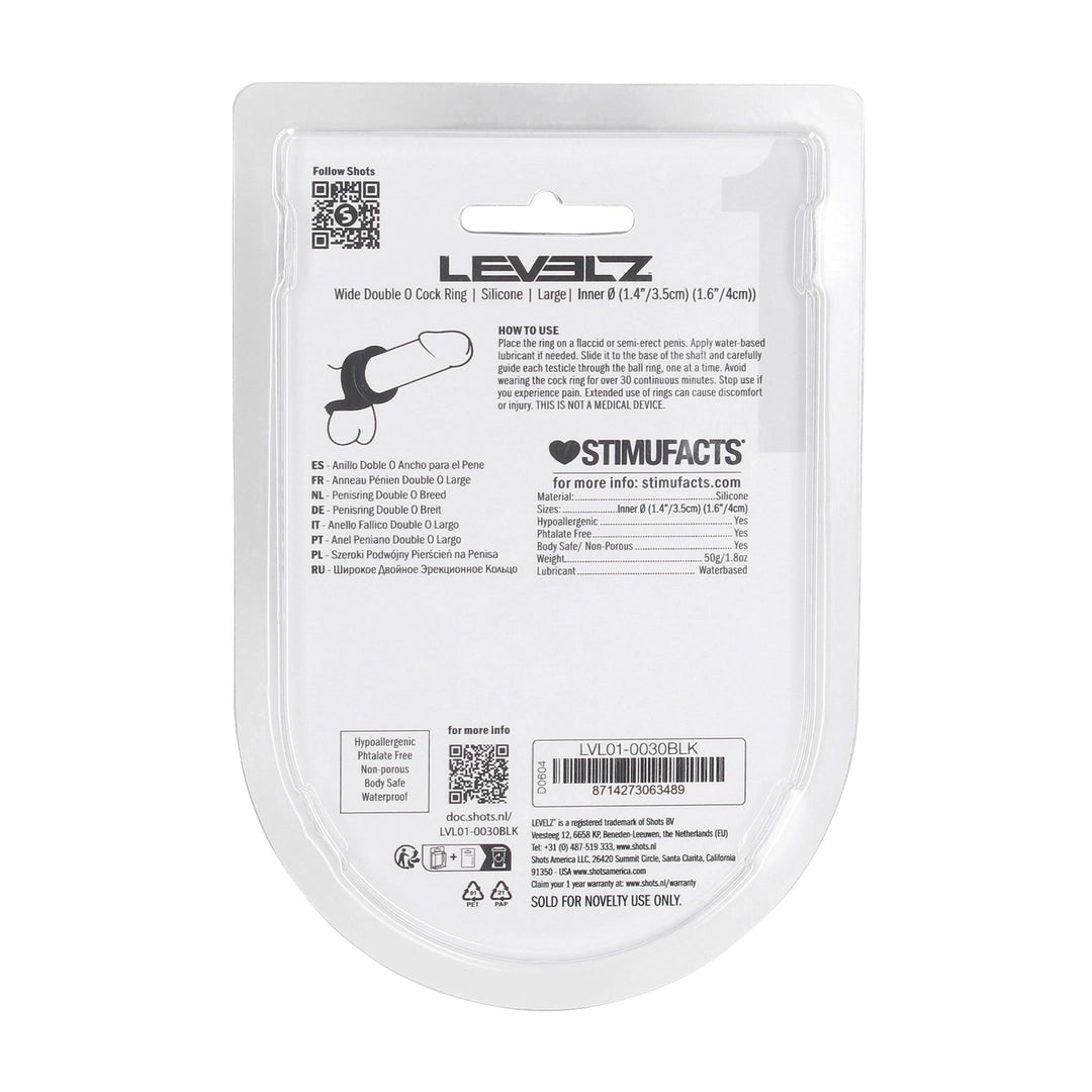 Levelz - Breiter Doppel-O Penisring L schwarz