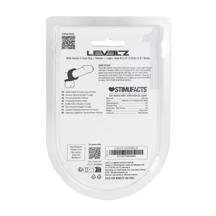Levelz - Breiter Doppel-O Penisring L schwarz
