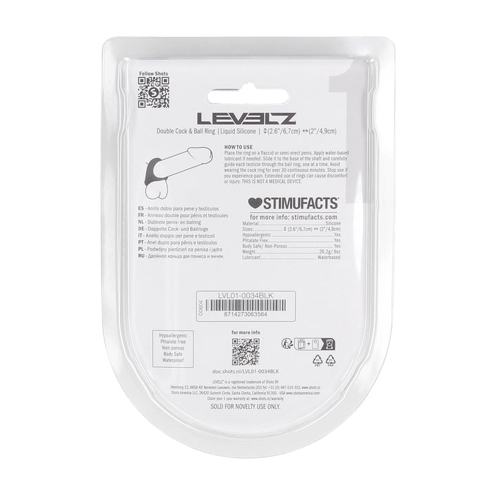 Levelz - Penis- und Hodenring "Liquid" schwarz
