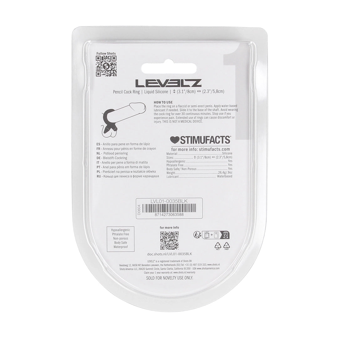Levelz - Penisring "Pencil" schwarz
