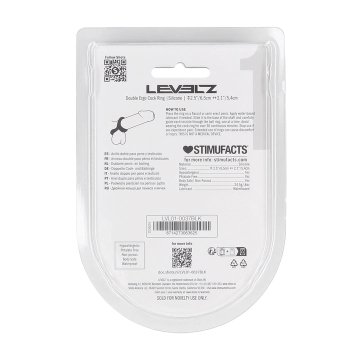 Levelz - Penis- und Hodenring "Ergo" schwarz