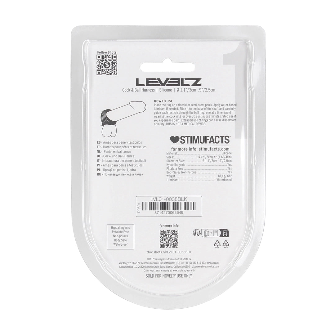 Levelz - Penis- und Hodenring schwarz
