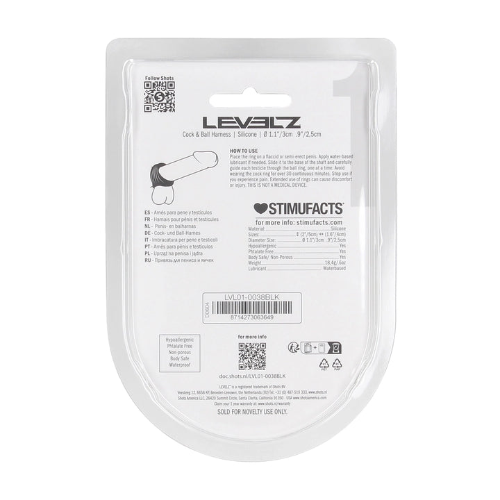 Levelz - Penis- und Hodenring schwarz