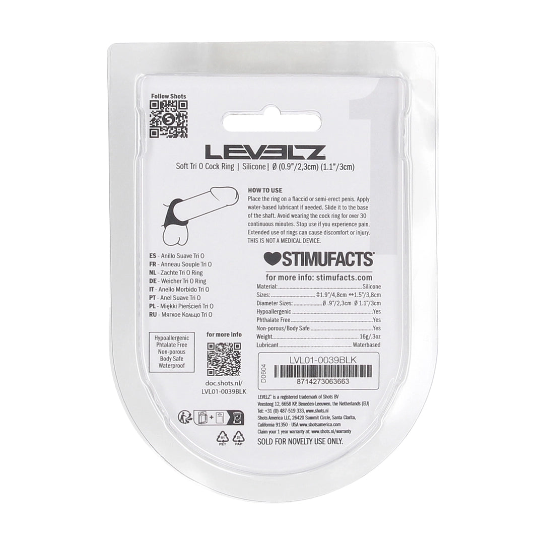 Levelz - Weicher Tri O Penisring schwarz