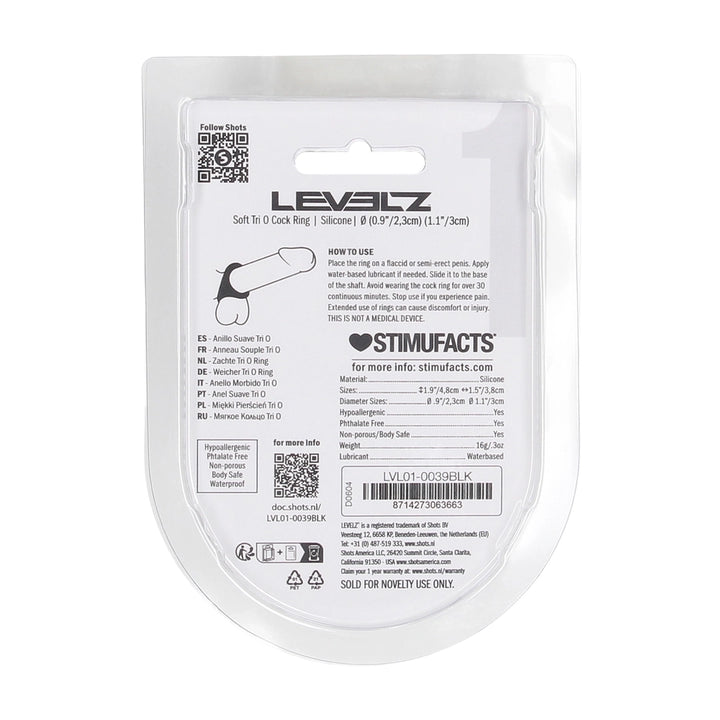 Levelz - Weicher Tri O Penisring schwarz