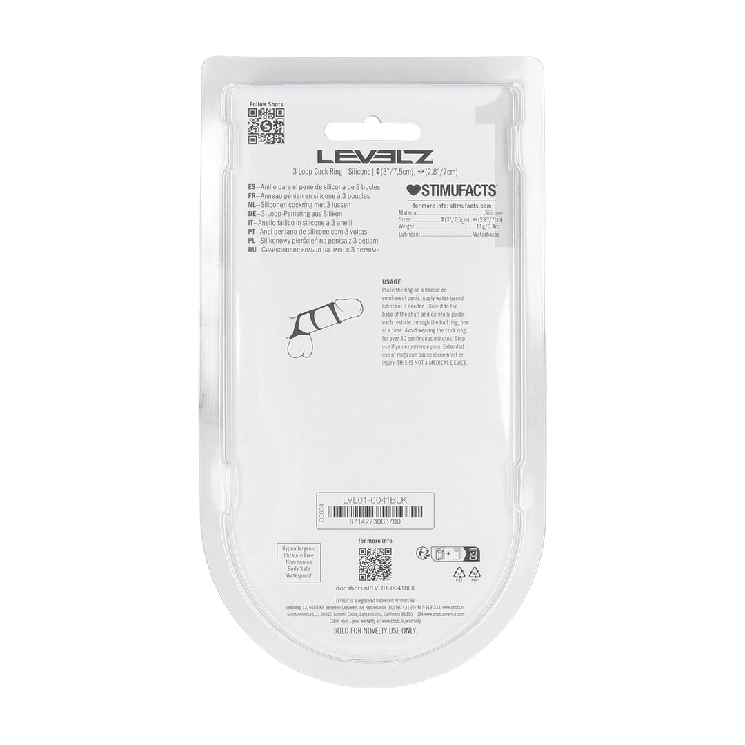 Levelz - Schaft-, Penis- und Hodenring schwarz