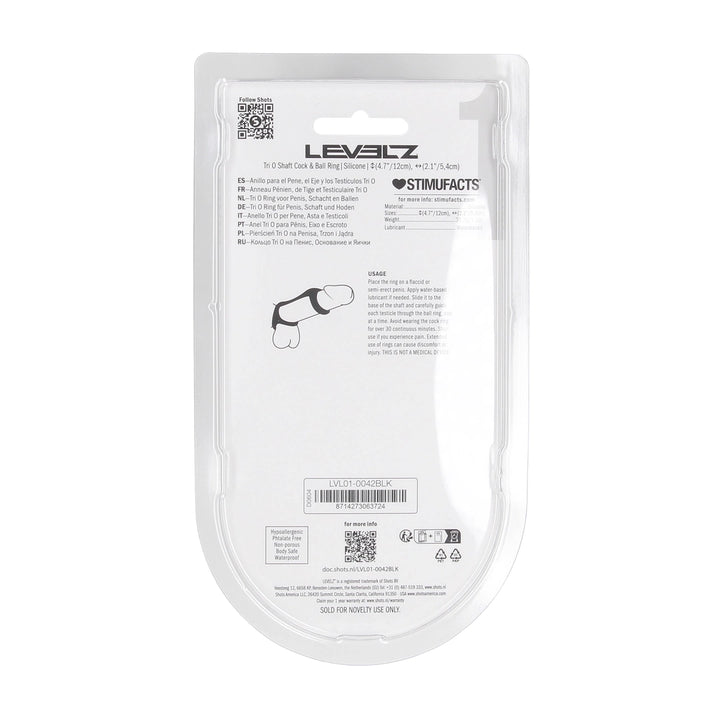 Levelz - Tri O Schaft-, Penis- und Hodenring schwarz