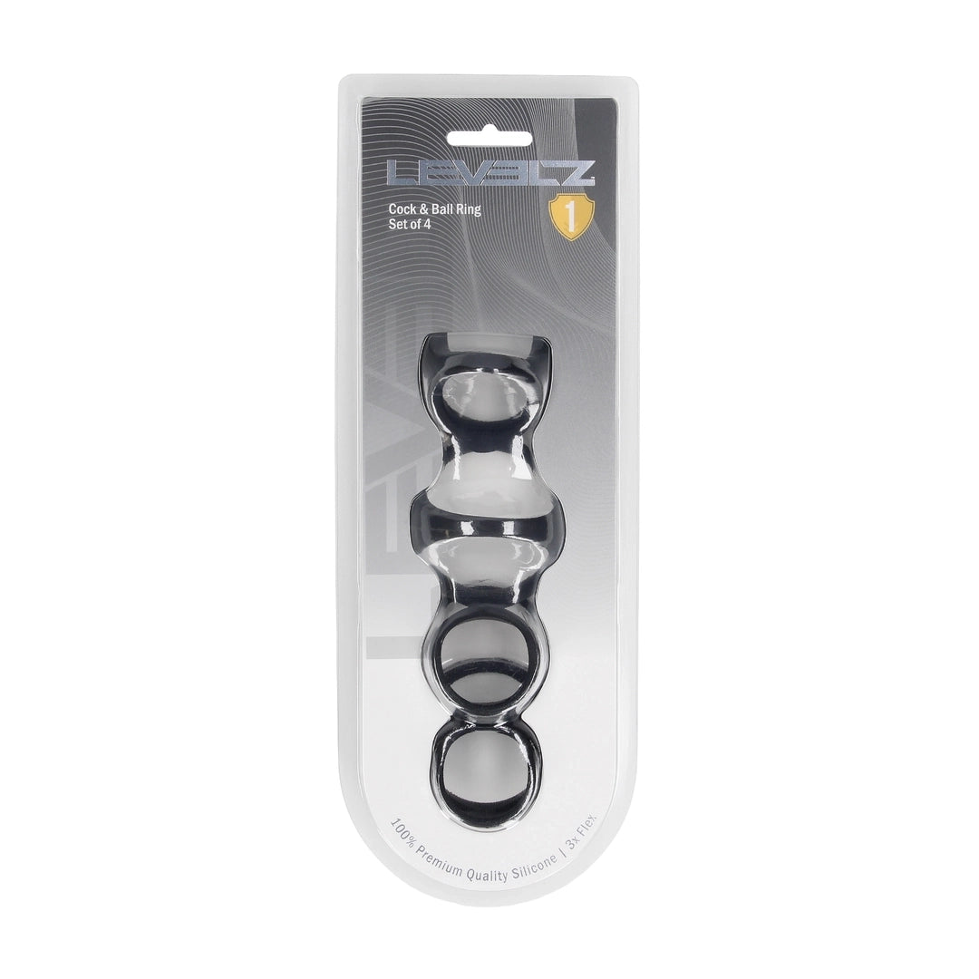 Levelz - Penis- und Hodenring Set schwarz