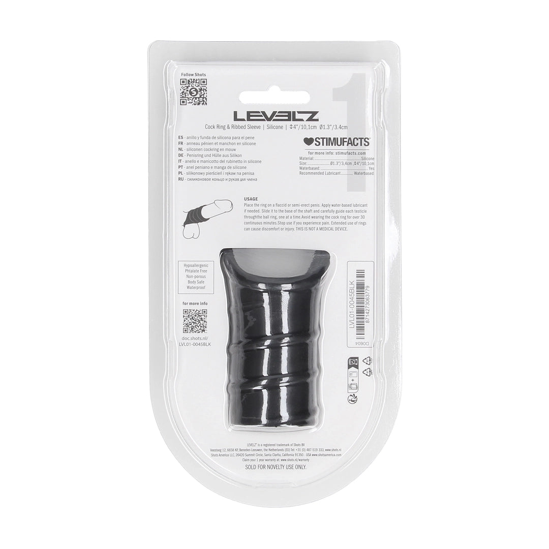 Penishlle mit Penisring gerrippt aus Silikon schwarz | Levelz KinkySabine Penishlle mit Penisring gerrippt aus Silikon schwarz | Levelz KinkySabine
