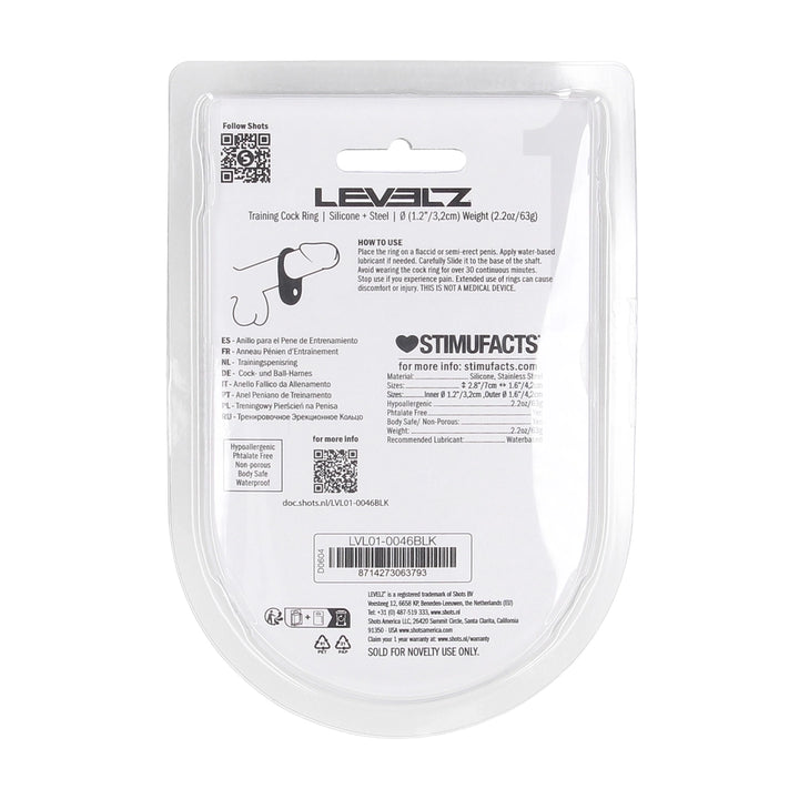 Levelz - Trainings-Penisring L mit einer Gewichtskugel schwarz
