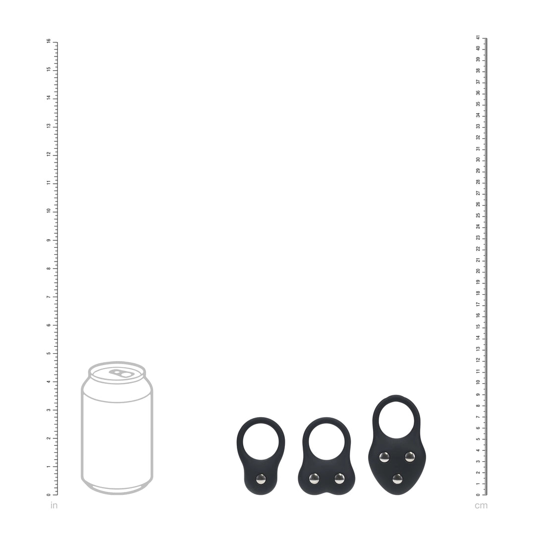 Levelz - Trainings-Penisring Set mit 3 Ringen S/M/L schwarz