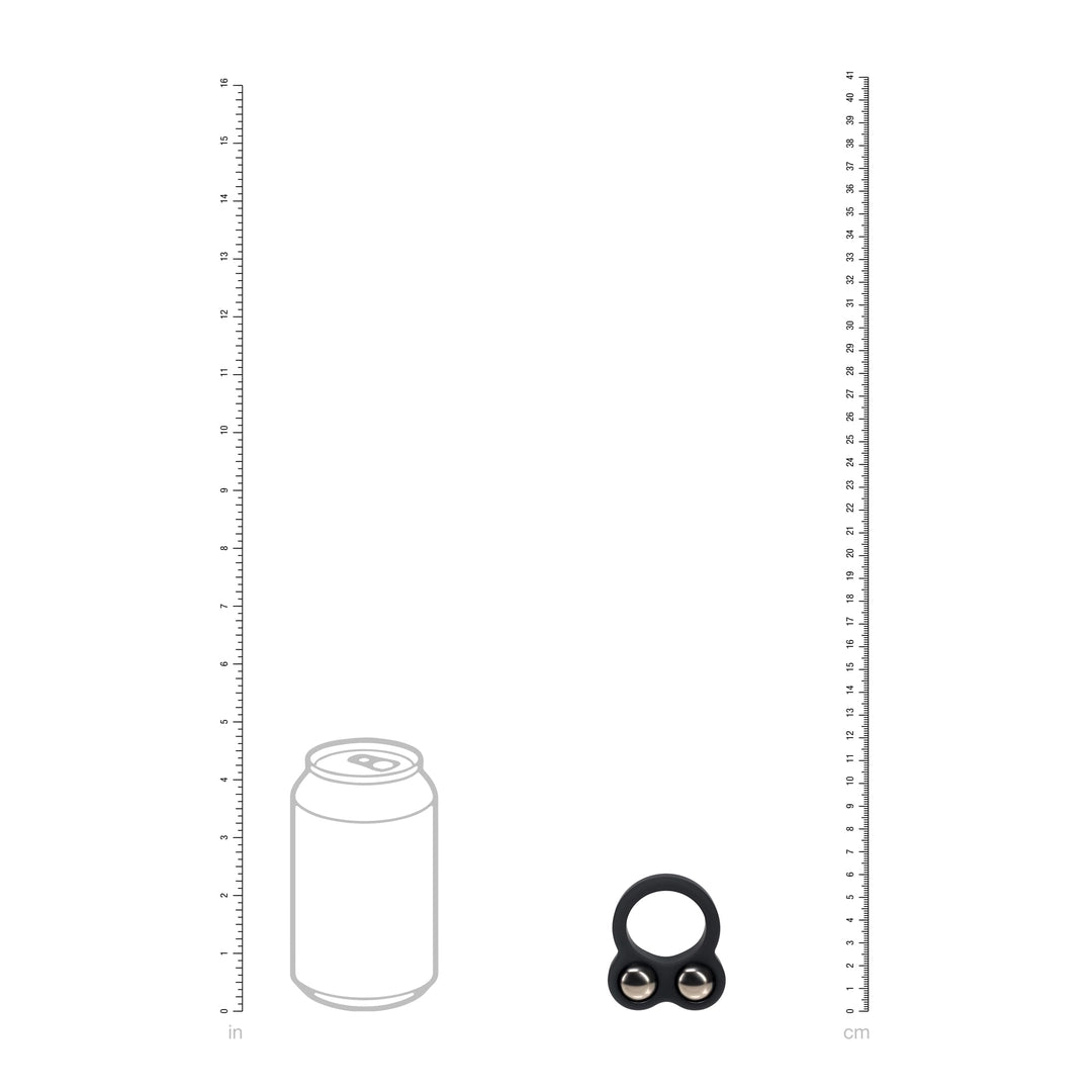 Levelz - Penisring mit 2 Gewichtskugeln schwarz