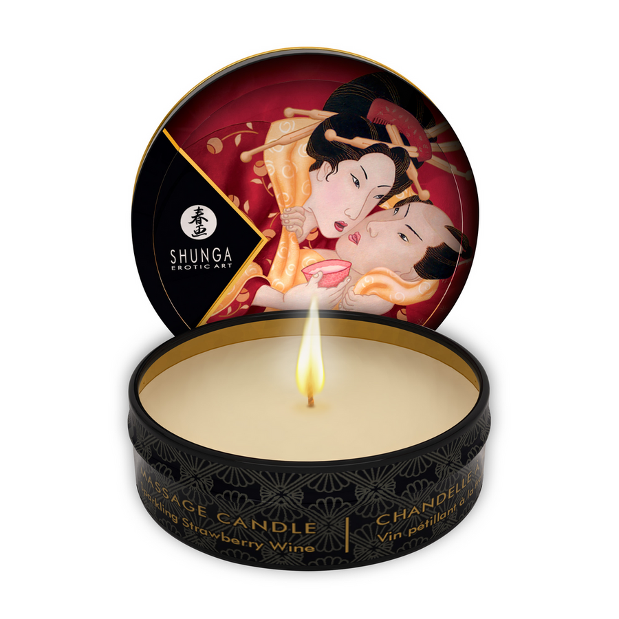 Shunga - Mini Massage-Kerze Strawberry Sparkling Wine 30 ml