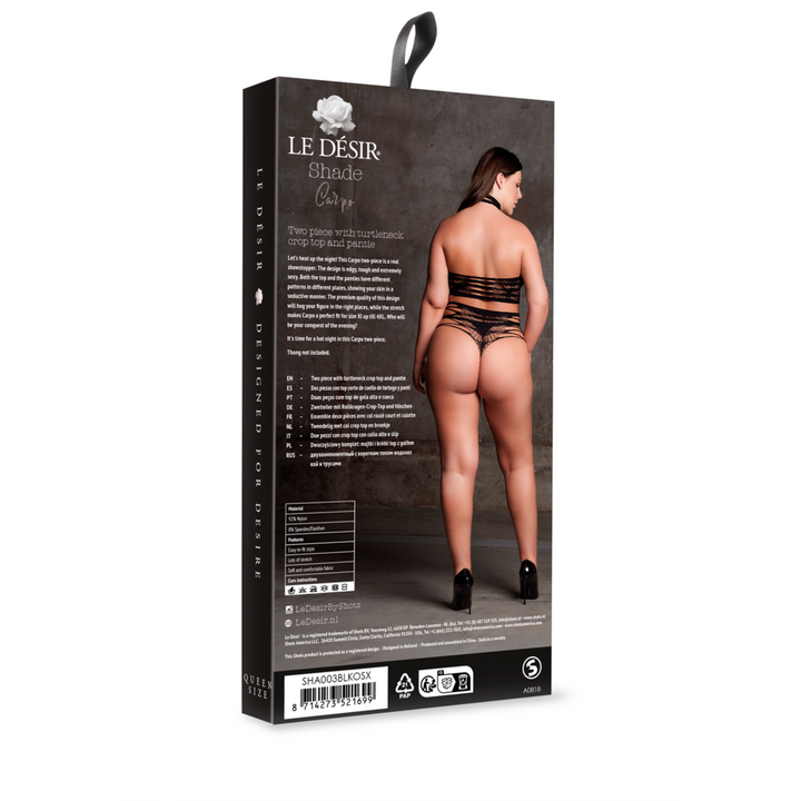 Carpo XLVI – Zweiteiliges Set mit Turtleneck, Crop-Top und Höschen von Le Désir schwarz Queensize