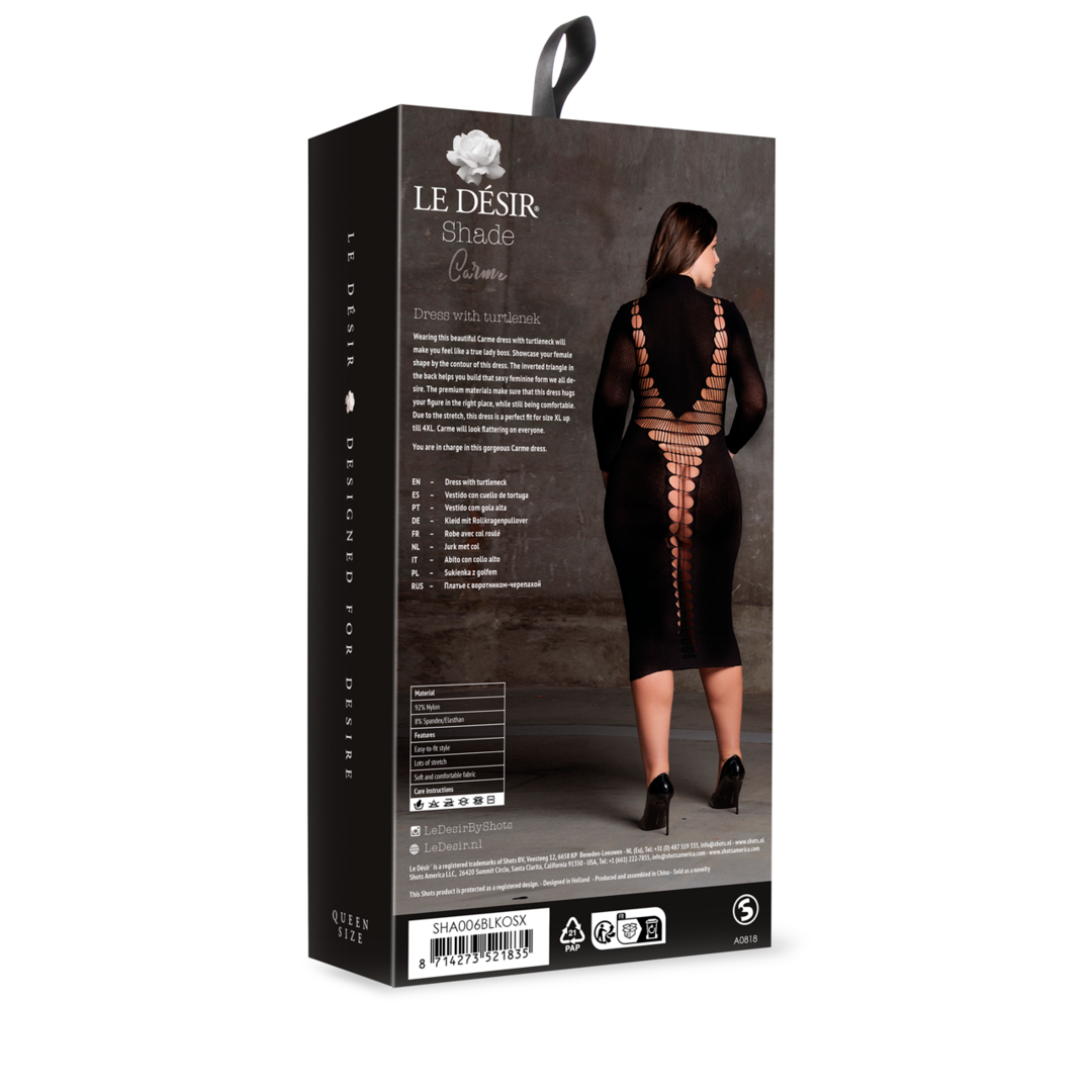 Carme XI – Kleid mit Rollkragen von Le Désir schwarz Queensize