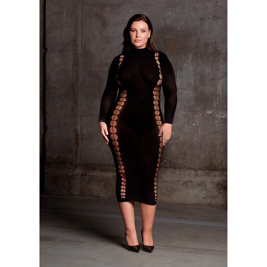 Carme XI – Kleid mit Rollkragen von Le Désir schwarz Queensize