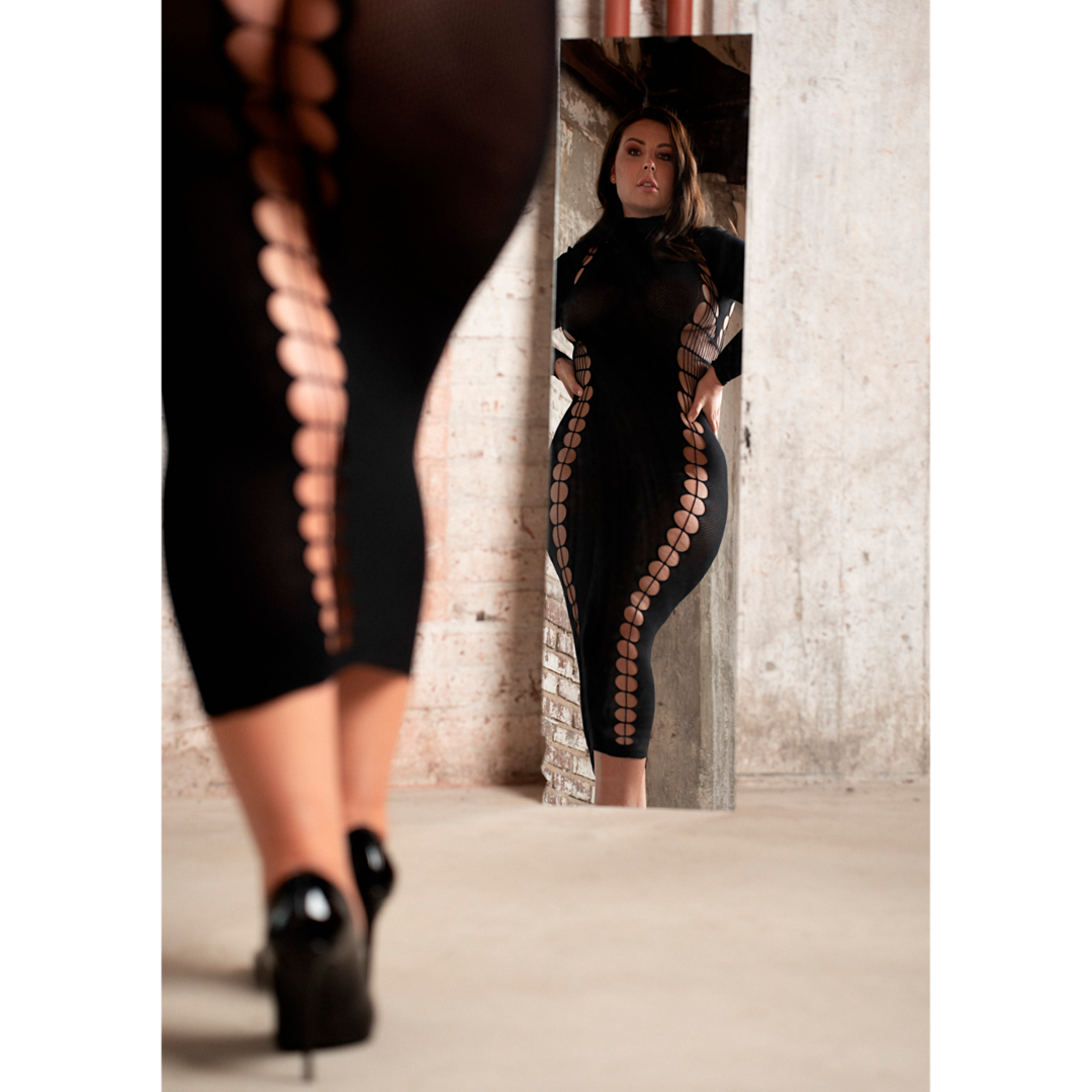 Carme XI – Kleid mit Rollkragen von Le Désir schwarz Queensize