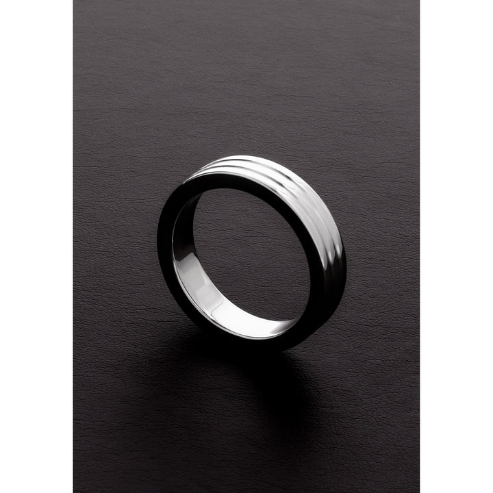 Shots Steel - Ribbed Penisring (10x45mm)
