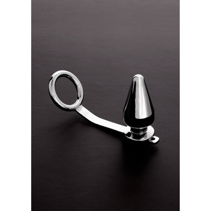 Shots Steel - Penisring (45mm) mit Plug (45x100mm)
