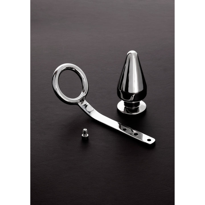 Shots Steel - Penisring (45mm) mit Plug (45x100mm)