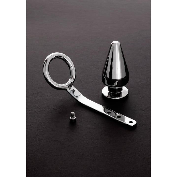 Shots Steel - Penisring (50mm) mit Plug (50x100mm)