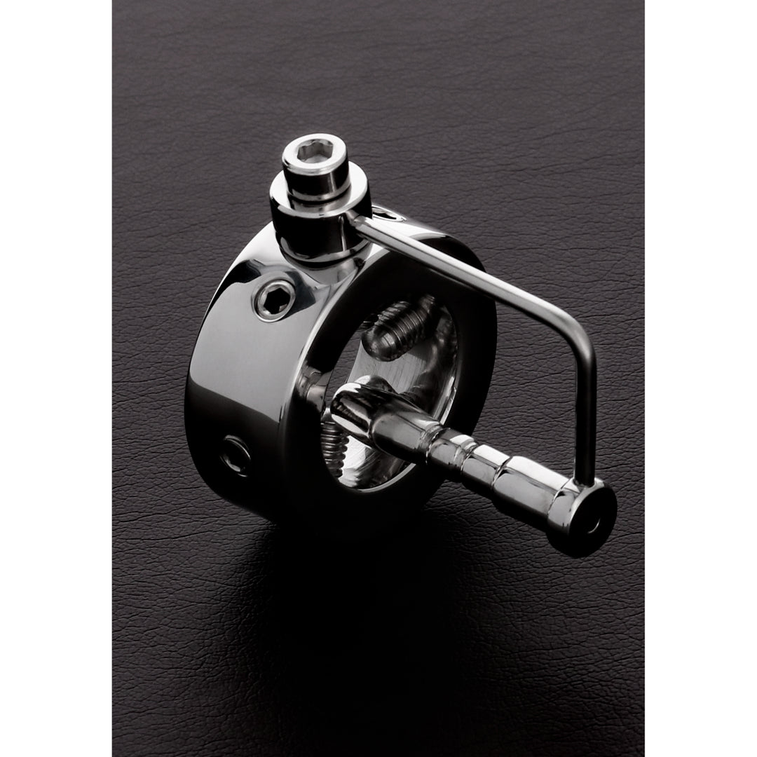 Shots Steel - Penisring mit Dornenschrauben und Harnröhrenplug (25mm)