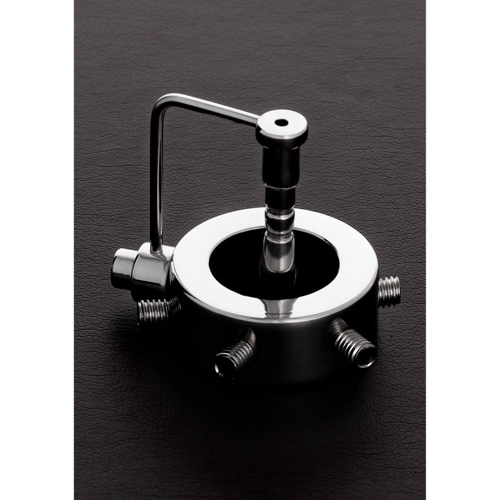 Shots Steel - Penisring mit Dornenschrauben und Harnröhrenplug (25mm)