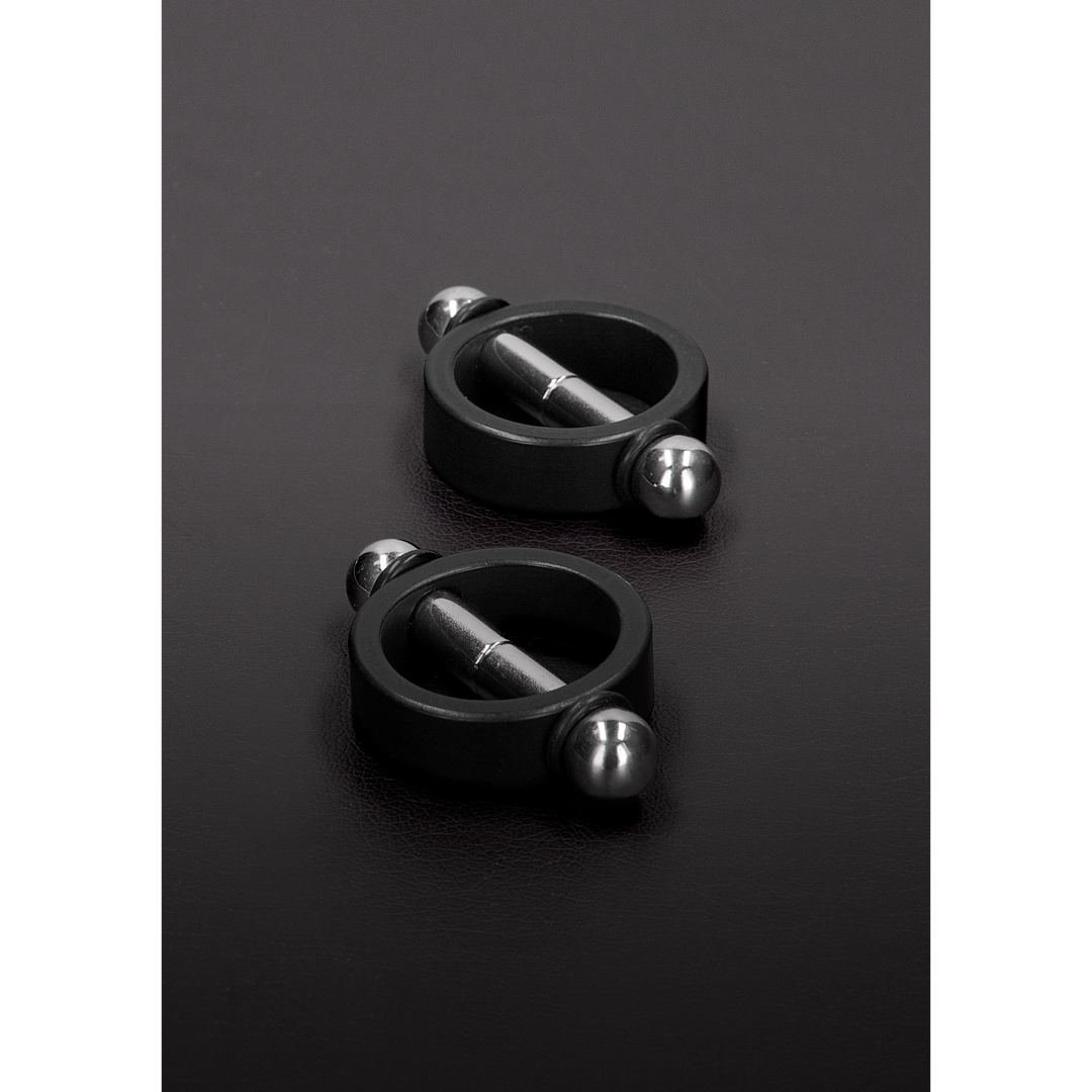 Shots Steel - magnetische Nippelklemmen schwarz/silber