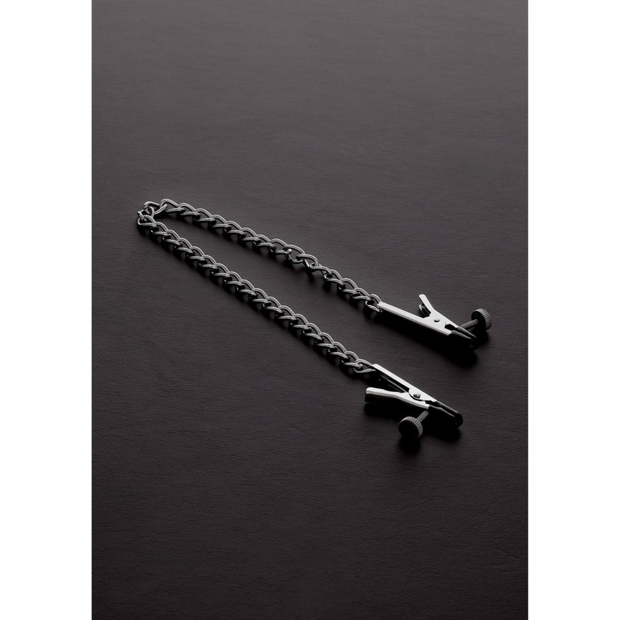 Shots Steel - einstellbare "Krokodil"-Nippelklemmen mit Kette