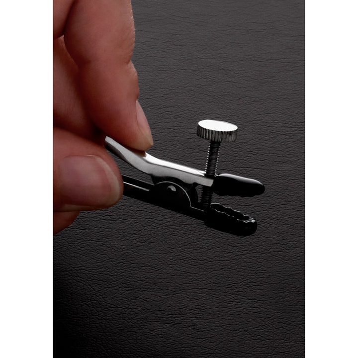 Shots Steel - einstellbare "Krokodil"-Nippelklemmen mit Kette