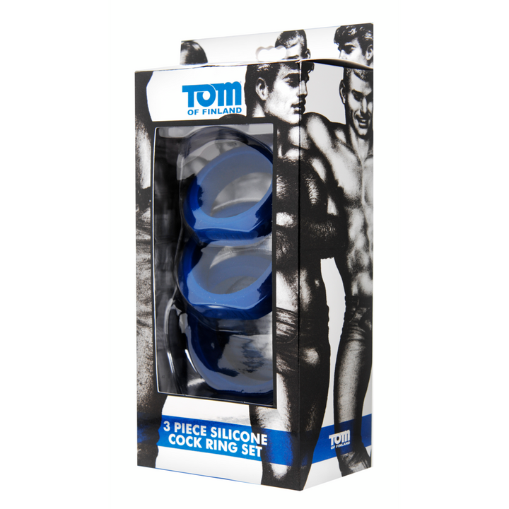 Tom of Finland - Penisring-Set (3 Stück) - blau