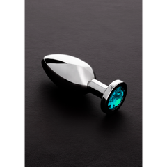 Shots Steel - Butt Plug mit Kristall - aquamarin - groß