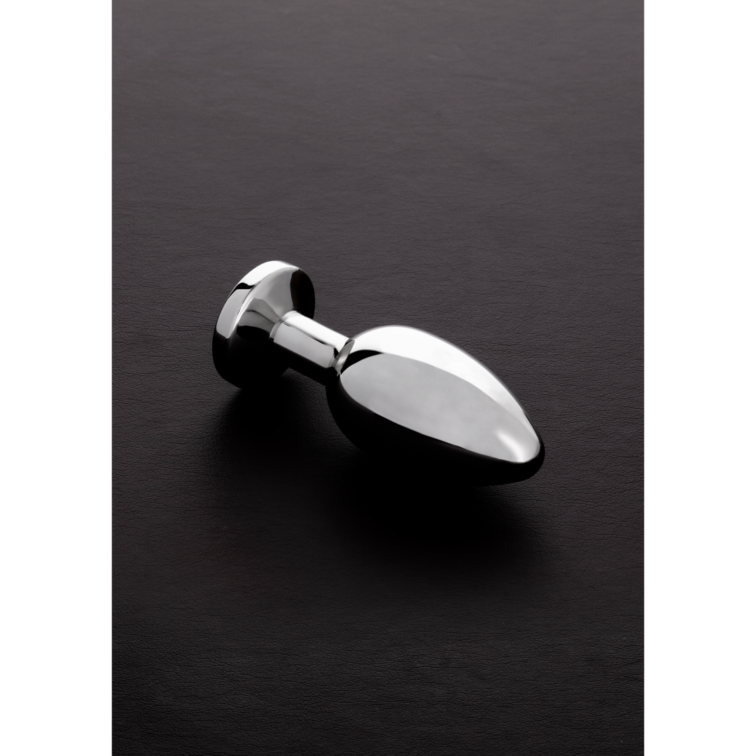 Shots Steel - Butt Plug mit Kristall - aquamarin - mittel