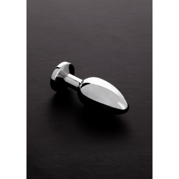 Shots Steel - Butt Plug mit Kristall - aquamarin - mittel