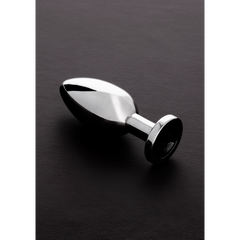 Shots Steel - Butt Plug mit Kristall - schwarz - groß