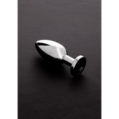 Shots Steel - Butt Plug mit Kristall - schwarz - mittel