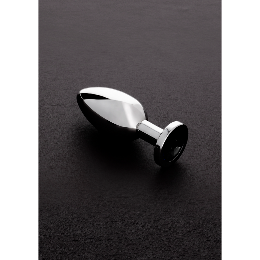 Shots Steel - Butt Plug mit Kristall - schwarz - mittel