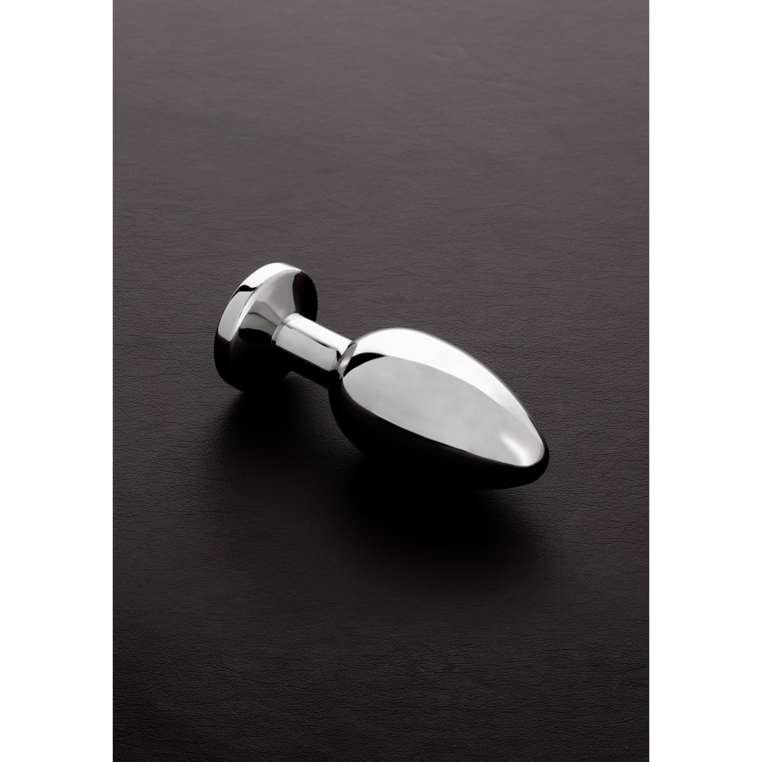 Shots Steel - Butt Plug mit Kristall - schwarz - mittel