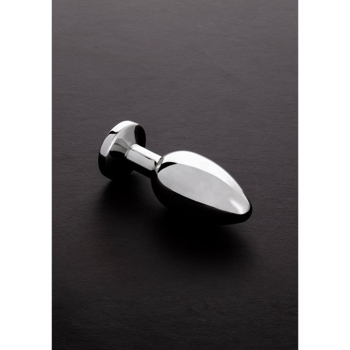 Shots Steel - Butt Plug mit Kristall - schwarz - mittel