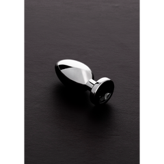 Shots Steel - Butt Plug mit Kristall - schwarz - klein