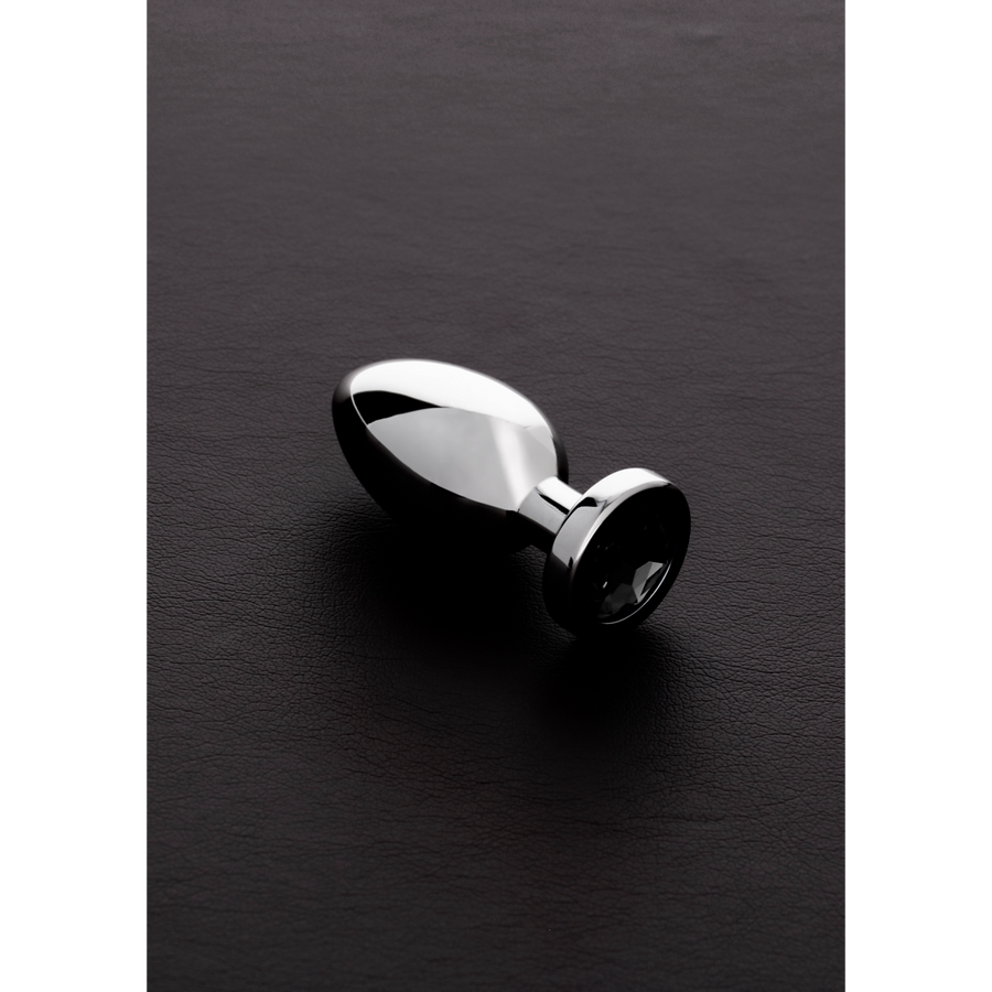 Shots Steel - Butt Plug mit Kristall - schwarz - klein