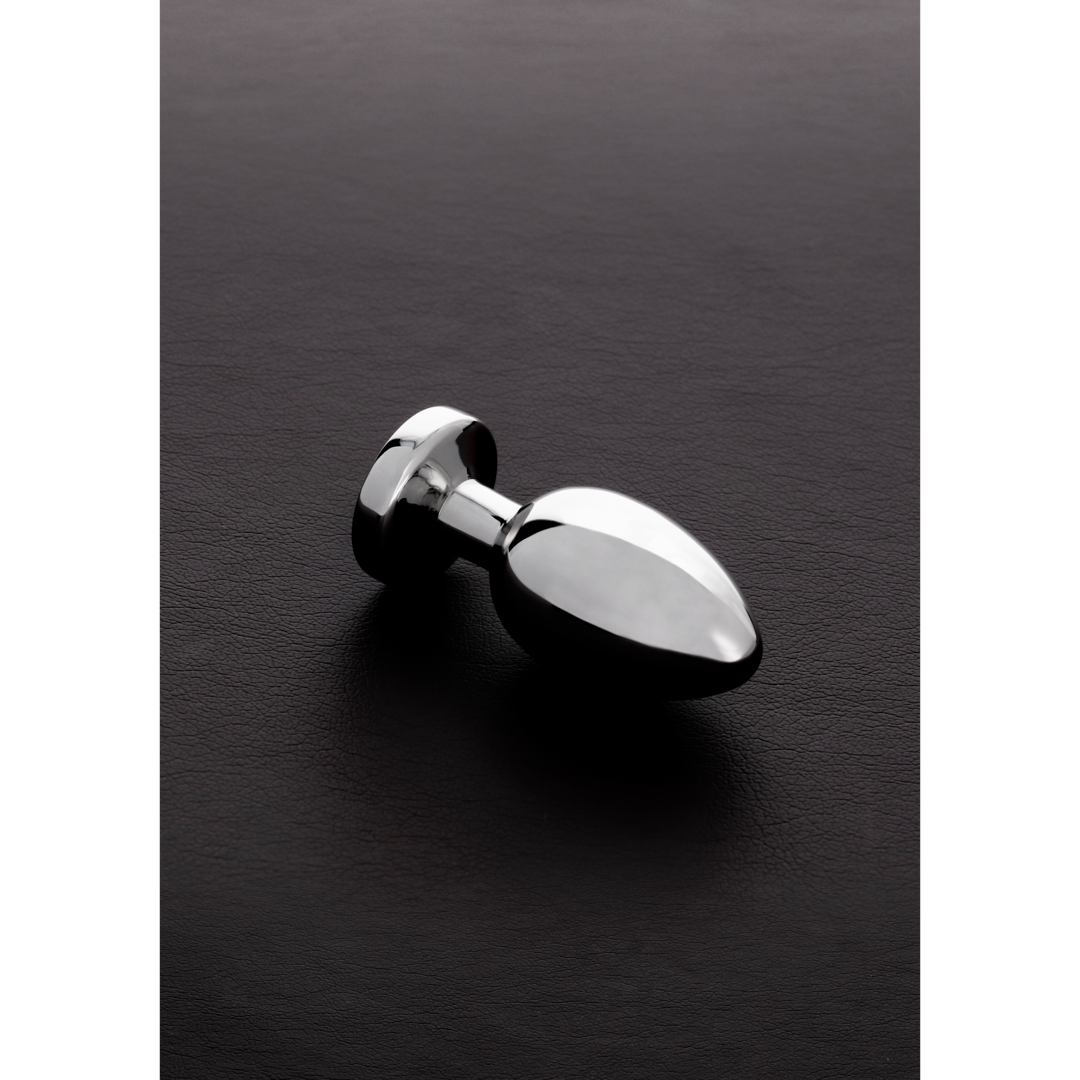 Shots Steel - Butt Plug mit Kristall - schwarz - klein