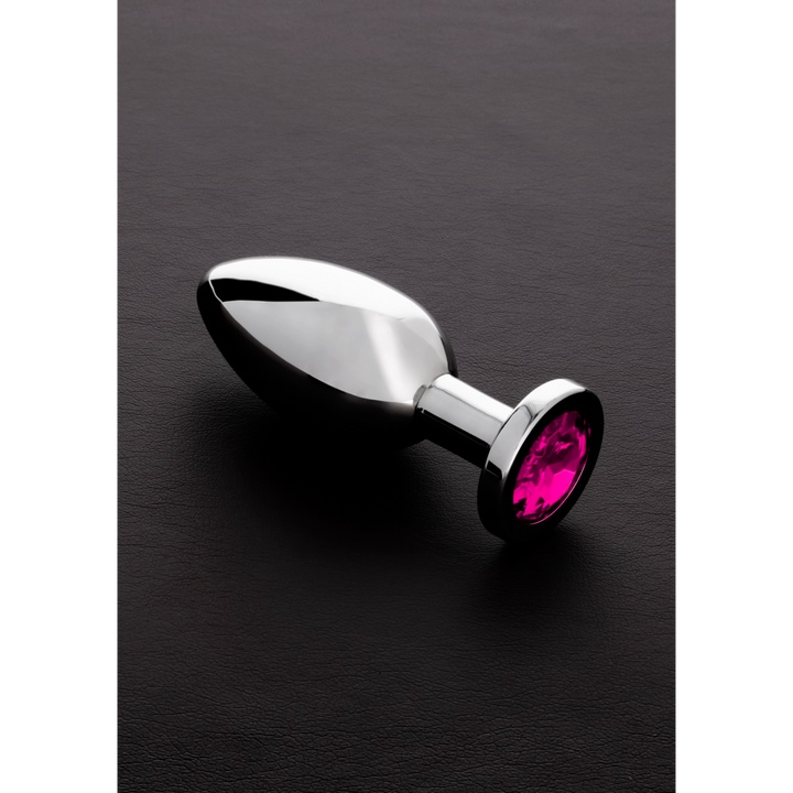 Shots Steel - Butt Plug mit Kristall - pink - groß