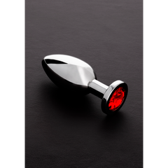 Shots Steel - Butt Plug mit Kristall - rot - groß