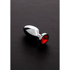 Shots Steel - Butt Plug mit Kristall - rot - klein
